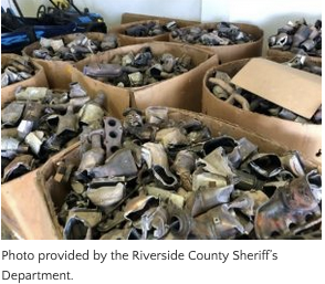 Business compliance operation conducted at 19 auto businesses in Perris results in recovery of 448 catalytic converters, 15 citations