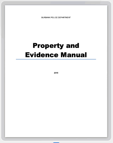 Burbank PD P&E Manual 052015