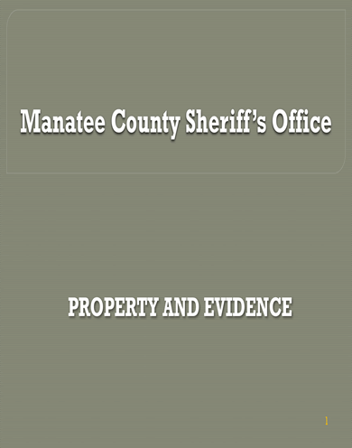 Manatee Sheriff DNA Presentation