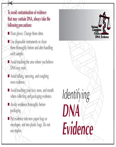 DNA Chart - DNA Evidence Precautions