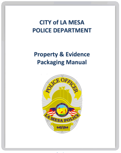 La Mesa Police P&E Packaging Manual